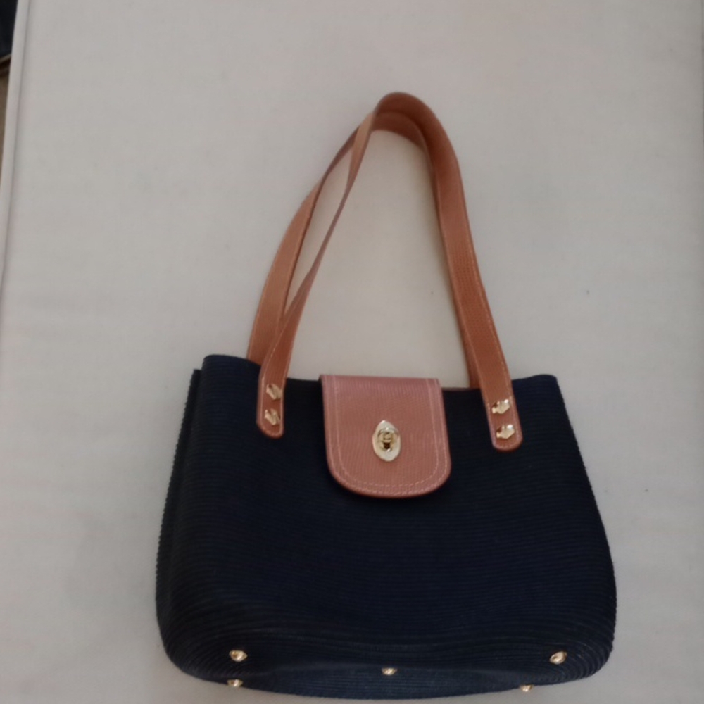 Chic Black and Tan Eric Javits New York Handbag